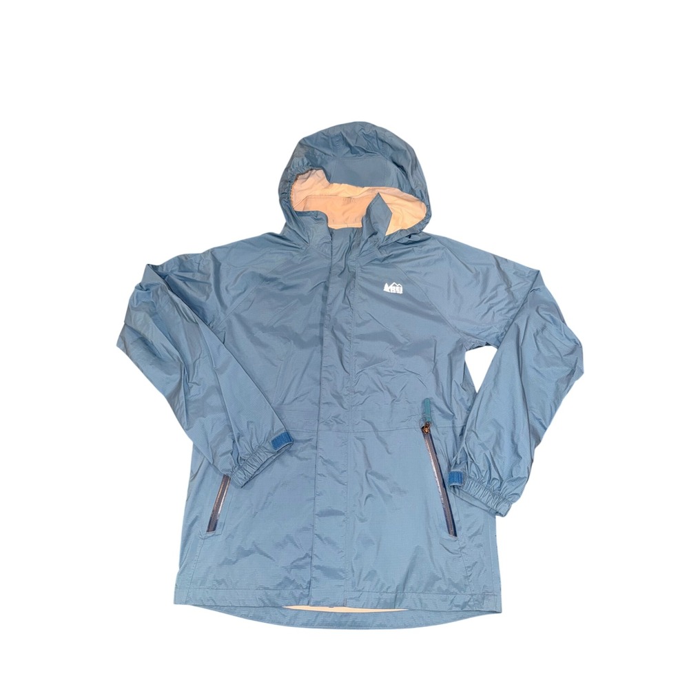 REI‎ Co-op Kids Blue Hooded Waterproof Rain Jacket Size XLarge 18